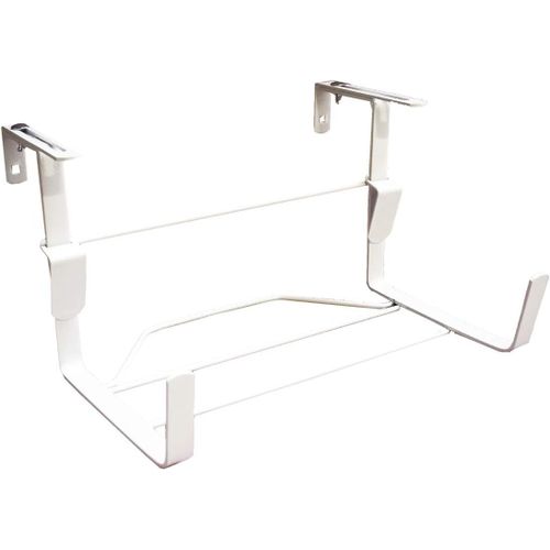 Eryi-Support Jardinière Fer Plat Fixations Réglables Blanc 35x18 Cm - Made In France