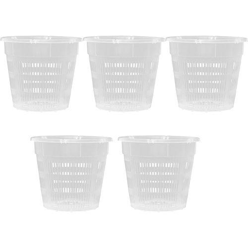 ERYI-Lot De 5 Pots À Orchidées, Transparents, En Plastique, Diamètre : 11 Cm, Hauteur : 10 Cm, Avec Trous, Pour Intérieur