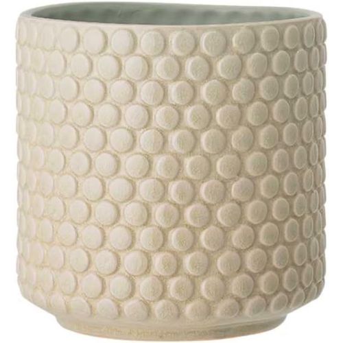 ERYI-Pot De Fleur Dotty - Pots De Fleurs Décoratifs Couleur Pour Intérieur Style Rétro Créatif L (15,5 Cm Ø), Vert Clair, Céramique