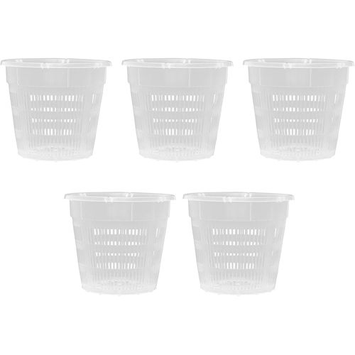 ERYI-Lot De 5 Pots À Orchidées, Transparents, En Plastique, Diamètre : 14 Cm, Hauteur : 12 Cm, Avec Trous, Pour Intérieur
