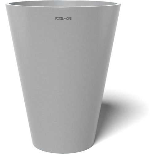 ERYI-Vp052502 Conico High 25 Pot De Fleurs, Diamètre : 25,5 Cm, Design Élégant, Couleur : Gris Clair, Hauteur : 32,5 Cm, Cache-Pot En Plastique, Pour Plantes D'Intérieur