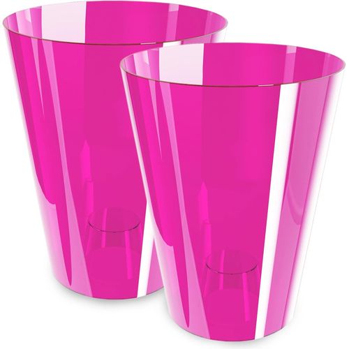 Eryi-Lot De 2 Pots À Orchidées, Transparents, En Plastique, Forme Ronde Et Mince, Modernes, Élégants, Diamètre : 12 Cm