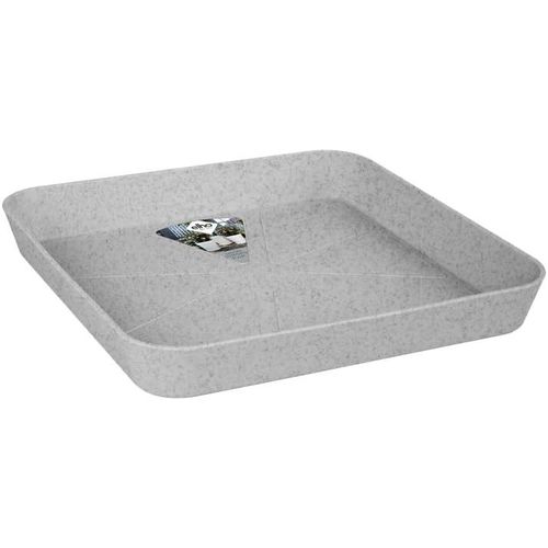 ERYI-Loft Urban Soucoupe Carrée 22 - Soucoupe Pour Extérieur - Ø 22.0 X H 3.1 Cm - Gris/Living Ciment