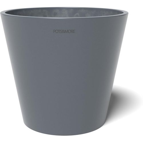 Eryi-Vp012001 Conico 20 Pot De Fleurs, Diamètre : 20 Cm, Forme Ronde, Couleur : Gris, Hauteur : 18 Cm, Cache-Pot En Plastique, Pour Plantes D'intérieur