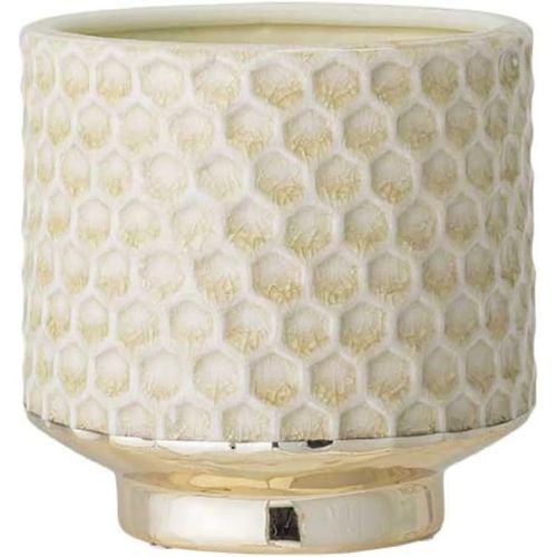 ERYI-Pot De Fleur Goldy - Pots De Fleurs Décoratifs Couleur Pour Intérieur Style Rétro Créatif M (12,5 Cm Ø), Vert Clair, Céramique