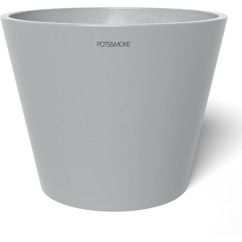 ERYI-Vp011702 Conico 17 Pot De Fleurs, Diamètre : 17 Cm, Design Élégant, Couleur : Gris Clair, Hauteur : 13,5 Cm, Cache-Pot En Plastique, Pour Plantes D'Intérieur