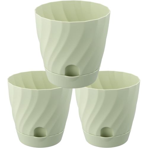 ERYI-Petits Pots De Semis 15 Cm, Ensemble De 3 Pots En Plastique Pour Plantes D'Intérieur, Idéal Pour L'Intérieur Et L'Extérieur, Cache-Pot Pour Orchidées, Basilic Et Herbes