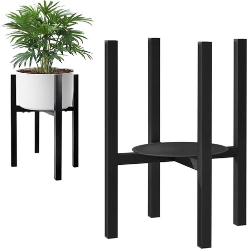 Eryi-Support De Fleurs Réglable En Métal Avec Plateau, Pot De Fleurs En Métal Pour Intérieur Et Extérieur, Tabouret Réglable Largeur : 22-32 Cm (En Forme De Disque)