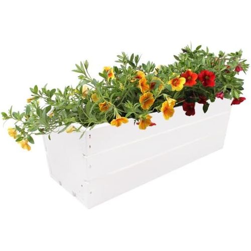 Eryi-® Jardinière En Bois Pour Balcon Blanc 400 X 180 X 150 Mm