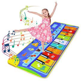 Piste de danse pour les enfants de 3 à 8 ans, piste de danse musicale avec  affichage LED, création de chansons et musique intégrée, cadeau d' anniversaire de Noël pour les garçons filles
