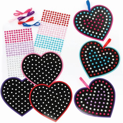 Baker Ross Fc463 Lot De 5 Peintures En Forme De C Ur Paillettes Pour La Saint Valentin