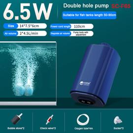 Compresseur d'air 2 en 1 pour aquarium,pompe à air 1/3W,batterie  aste,aérateur USB pour poissons précieux - Type 1 Hole 2.5L min
