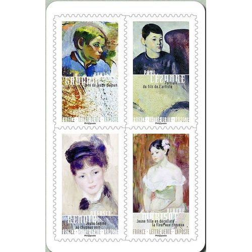 France 2016 Très Beau Mini-Bloc Neuf** Luxe "Portraits Et Autoportraits, Timbres Auto-Adhésifs Yvert 1258 Gauguin, 1259 Cézanne, 1260 Renoir Et 1261 Morisot, Validité Permanente, Collection, Affrancts