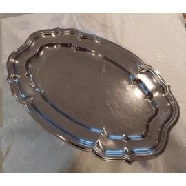 Très Grand Plat De Service En Inox (46 Cm/30 Cm) Modèle Vintage, Fabrication Années70