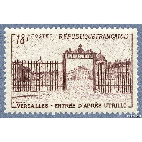 France 1952, Très Beau Timbre Neuf** Luxe Yvert 939, Entrée Du Château De Versailles D'après Maurice Utrillo.