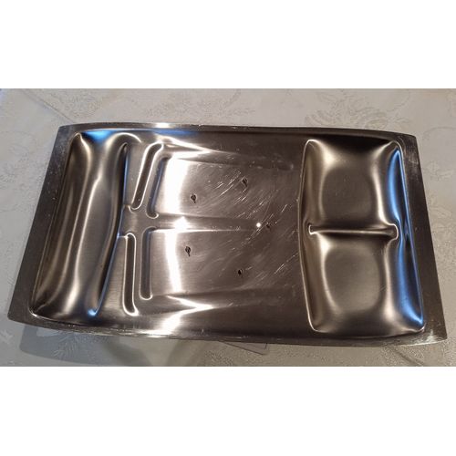 Plat De Présentation Et De Découpe En Inox Pour Viande, Gigot Et Rôti Dimension 51cm De Longueur X 30 Cm De Largeur.