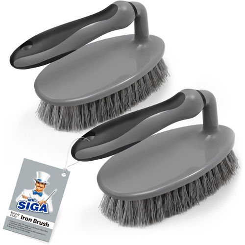 ERYI-Brosse À Récurer Usage Intensif Avec Poignée Ergonomique. Lot De 2 Pièces, Gris.