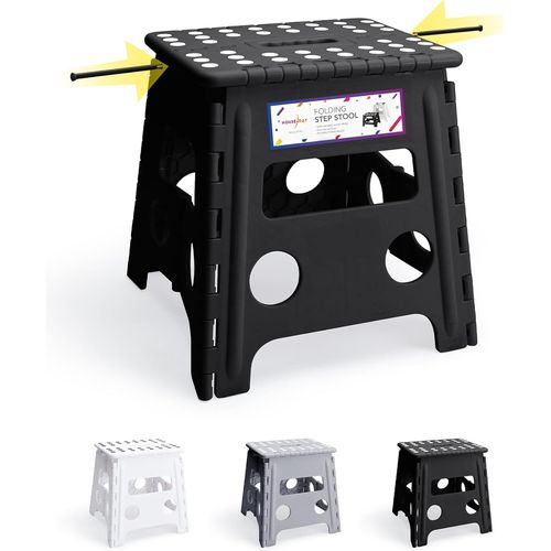 Eryi-33cm Tabouret Pliable - Marche Pied Pliable Tabouret En Plastique Chaise Pliante Tabouret Pliable Tabouret Étape Tabouret Pied Tabouret Pour Enfant Et Adultes(Noir)
