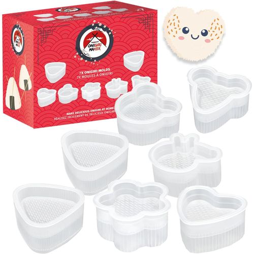 Eryi-Moules Onigiris Takonashi® - 7 Moules Pour Sushi Onigiri Amusants Avec Différentes Formes - Animaux, Etoile, Coeur, Triangle - Plateaux Sushis Funs - Kit Cuisine Japonaise - Originalcorner®