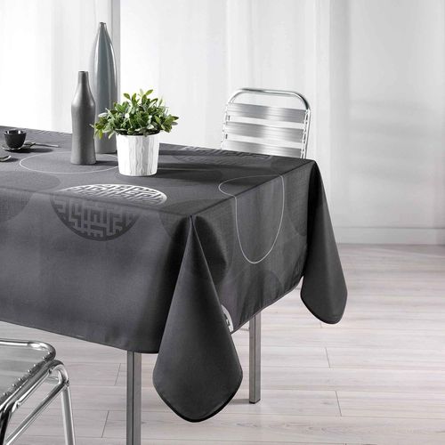 Eryi-Douceur D'interieur Nappe 150x240 Polyester Imprime Kosmo Anthracite, 100%, 150 X 240 Cm