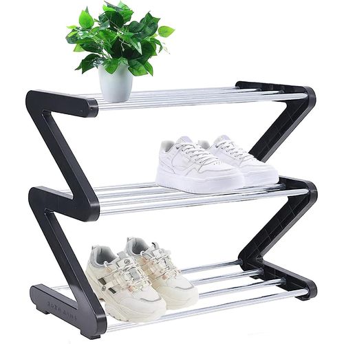 Petite Étagère À Chaussures ? Petite Étagère À Chaussures ? Rangement Stable Et Étroit Pour Chaussures ? Organiseur De Rangement Pour Placard, Entrée, Couloir, Assemblage Rapide ? Noir