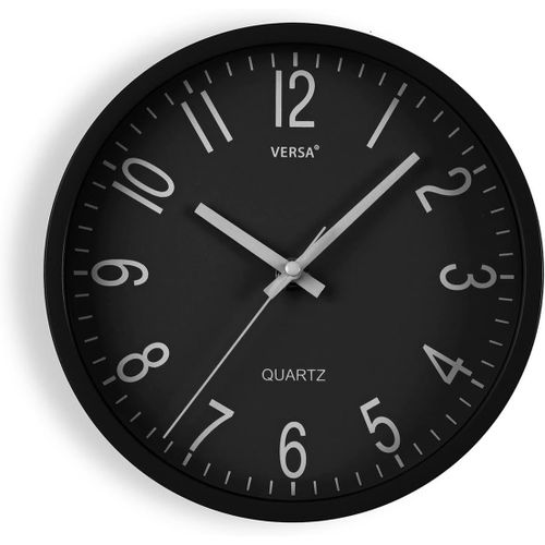 ERYI-Raven Horloge Murale Silencieuse Et Décorative, Pour Cuisine, Salon Ou Salle À Manger - Facile À Lire, Dimensions (H X L X L) 20 X 4,3 X 20 Cm, Polypropylène, Noir