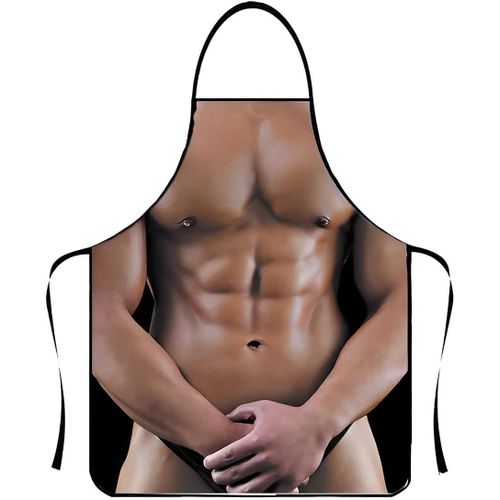 Eryi-Tablier De Cuisine De Motif D'homme Muscle Tablier Sexy Et Drôle Tabliers Pour Barbecue Pour Copain Cadeaux Fun Party Cuisine Gag Cadeau