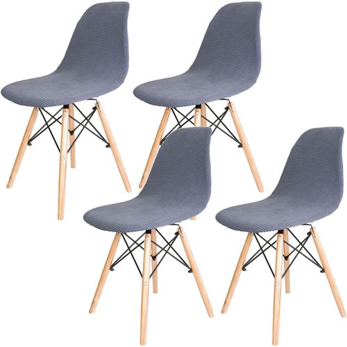 Eryi-Lot De 4 Housse De Chaise De Salle À Manger Extensible, Moderne Lavable Universel Couverture De Chaise De Cuisine Décor De Cuisine Maison, Gris Foncé