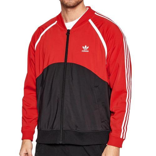 Veste Rouge/Noir Homme Adidas Track Top