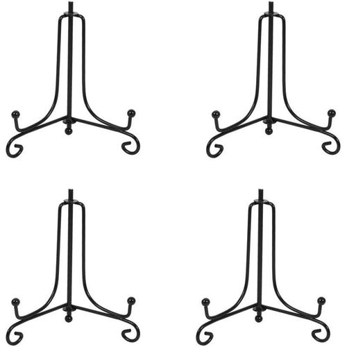 Eryi-Lot De 4 Présentoirs En Fer Style Chevalet Pour Photos, Livres De Cuisine, Assiettes Décoratives, Tableaux Et Pièces D`Art Noir 10,2 Cm