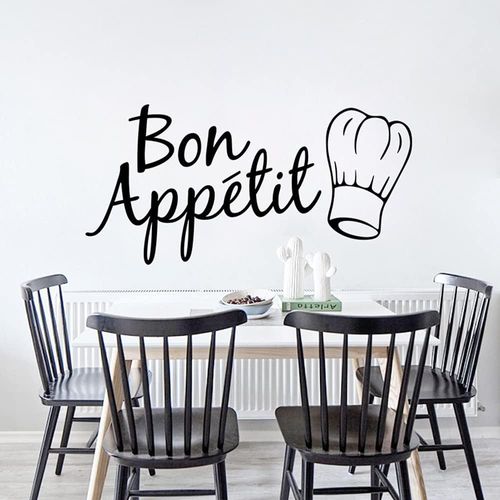 ERYI-Lzymsz Français Bon Appetit Autocollant Vinyle Stickers Muraux Pour Cuisine Salle À Dîner Maison Art Décoration