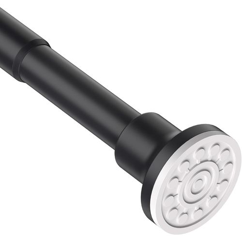 ERYI-Tringle À Rideau De Douche Télescopique Réglable 74-255 Cm - Noir Mat - Sans Perçage Et Inoxydable - Pour Salle De Bain, Fenêtre