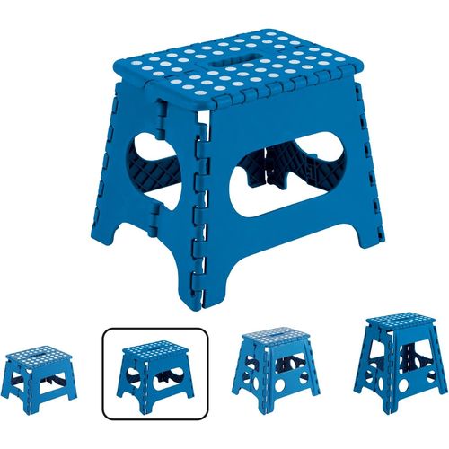 Eryi-Tb-027-A Tabouret Pliant | Marchepied Pour Adultes Et Enfants | Escabeau Pliant | Tabouret Marchepied Enfant | Tabouret Pour La Cuisine, Salle De Bain, Camping | 27 Cm Hauteur | Bleu