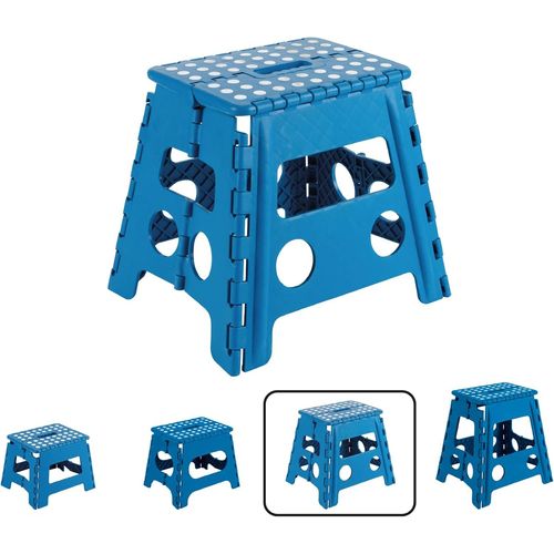 Eryi-Tb-032-A Tabouret Pliant | Marchepied Pour Adultes Et Enfants | Escabeau Pliant | Tabouret Marchepied Enfant | Tabouret Pour La Cuisine, Salle De Bain, Camping | 32 Cm Hauteur | Bleu