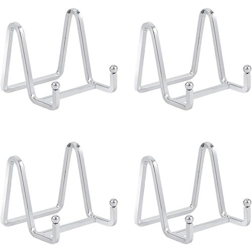 Eryi-Chevalet Support Presentoir Porte Assiette - 3 Pouces Metal Support Assiette Decorative - Support Cadre Photo De Table - Présentoir De Fer Pour Plaque | Livre Cuisine | Carte Postale | Art - Arg