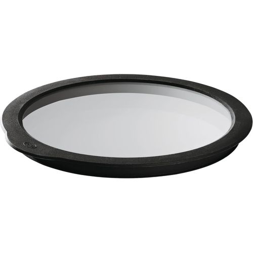 Eryi-Couvercle Fraîcheur En Verre Avec Bord En Silicone - Couvre Tout Alimentaire Pour Fermer Saladiers, Bols, Casseroles - Passe Au Lave-Vaisselle, 28 Cm, Noir