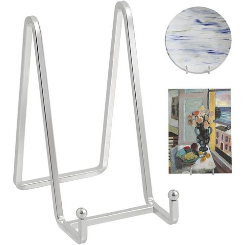 Eryi-Chevalet Support Presentoir Porte Assiette - 6 Pouces Metal Support Assiette Decorative - Support Cadre Photo De Table - Présentoir De Fer Pour Plaque | Livre Cuisine | Carte Postale | Art - Arg