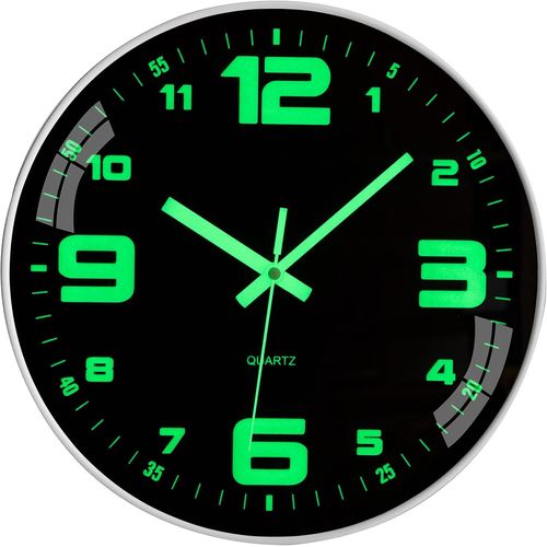ERYI-Horloge Murale Silencieuse Lumineuse - 25 Cm - Design Moderne - Digitale - Horloge Numérique Murale - Sans Tic Tac - Pour Chambre, Maison, Cuisine, Chambre À Coucher, Bureau, Vintage, Geante