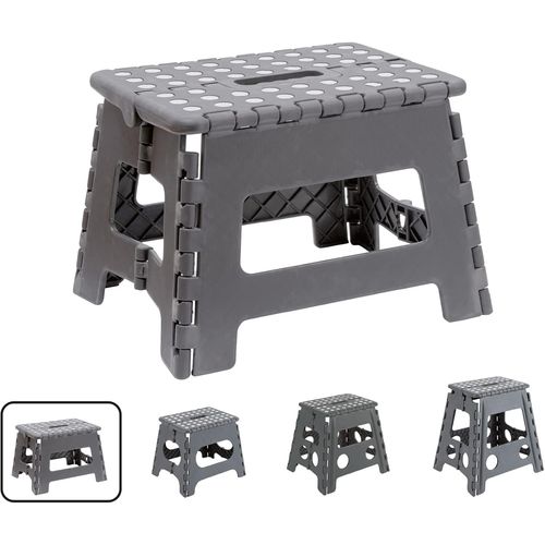Eryi-Tb-022-G Tabouret Pliant Multiusage, Marchepied, 22 Cm De Hauteur, Gris