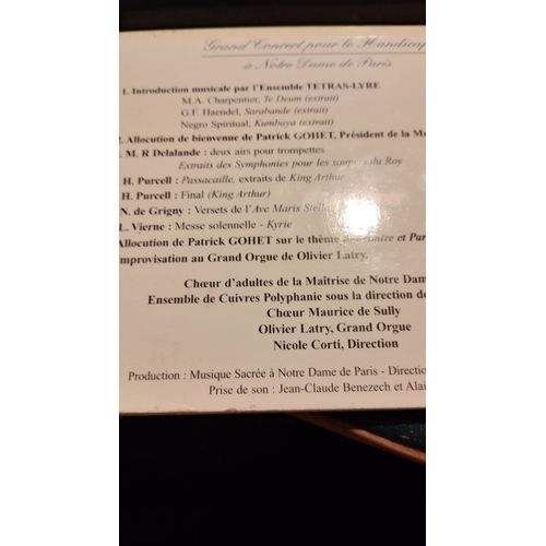 Grand Concert À La Cathédrale Notre Dame De Paris 18 Octobre 1997 Ensemble Tetras-Lyre Choeur De La Maîtrise De Paris & Maurice De Sully Ensemble De Cuivres Dir Nicole Corti Olivier Latry Grand Orgue