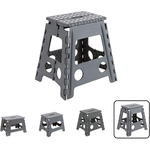 Eryi-Tb-039-G Tabouret Pliant Multiusage, Marchepied, 39 Cm De Hauteur, Gris