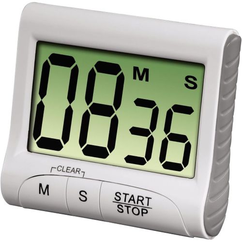 Eryi-Minuteur De Cuisine Numérique (Grand Ecrand Lcd Avec Grands Chiffres, Timer Magnétique Avec Minuterie Chronomètre Et Programmateur, Fixation Via Aimant Pince Ou Support, Pile Fournie) Blanc
