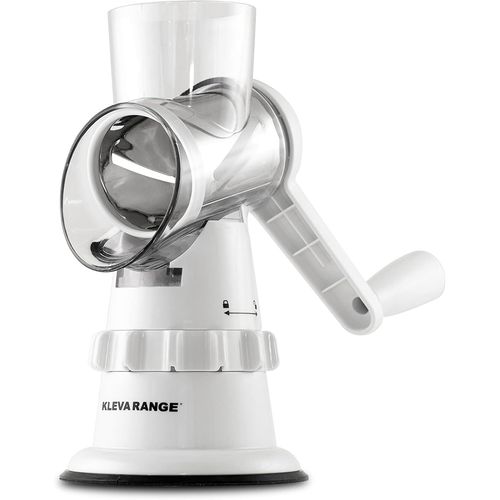 Eryi-Speedo Coupe - Trancheuse Robot - Tranche, Râpe, Émince En Un Éclair - 3 Lames En Acier Inoxydable Interchangeables - Ventouse Verrouillable - Polyvalence & Précision, Blanc