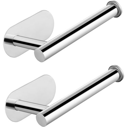 ERYI-Lot De 2 Porte-Papier Toilette Auto-Adhésifs En Acier Inoxydable De Qualité Supérieure - Sans Perçage - Convient Pour Salle De Bain, Cuisine, Buanderie, Chromé