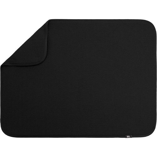 Eryi-Tapis D'égouttage Pour Plan De Travail De Cuisine En Microfibre Très Absorbant Pour Vaisselle, Ustensiles, Casseroles Et Poêles, Taille Xl, 45,7 X 61 Cm, Noir