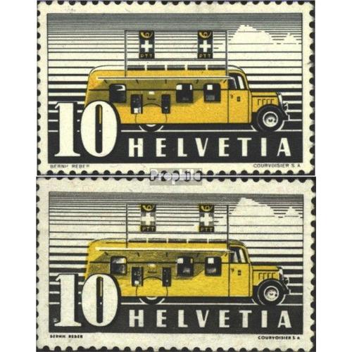 Suisse 311i,311ii (Édition Complète) Oblitéré 1937 Automobile, Bureau De Poste