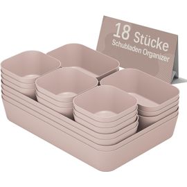 Eryi-Organisateur Tiroir, Antidérapant, 18 Pièces De 4 Tailles, Rangement Coiffeuse, Rangement Tiroir, Pour Le Maquillage, Le Bureau, La Salle De Bain Et La Cuisine.