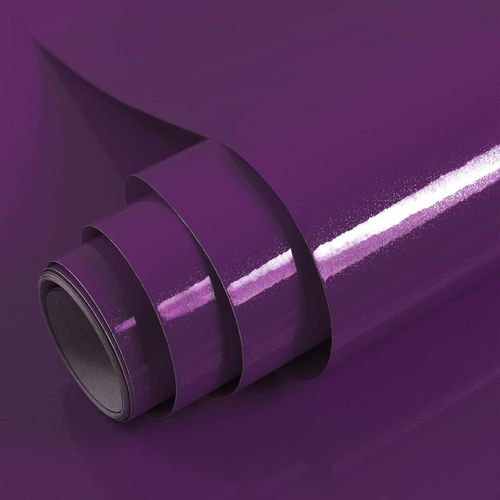 ERYI-Papier Adhesif Pour Meuble Violet Brillant 40X300Cm, Papier Peint Adhesif, Imperméable Vinyle Autocollants Meubles Cuisine Murs Tables Salles De Bain Armoires Comptoirs