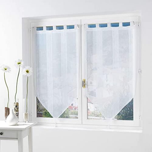 Eryi-, Paire De Voilages À Passants (2 X 60 X 160 Cm) Salina Blanc, Voile Sablé