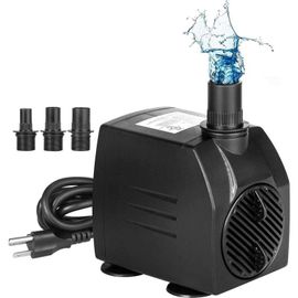 Pompe De Fontaine, Pompe À Eau Submersible 400 Gph, Pompe De Piscine Extérieure 25 W, Tête Haute De 8,2 Pieds, 3 Buses D'aquarium, Étang, Aquarium, Pompe À Eau Hydroponique, Fontaine De Jardin